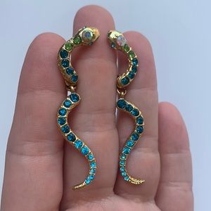 Crystal snake earrings